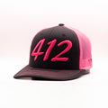 Black Brim-Hot Pink 412 Hat